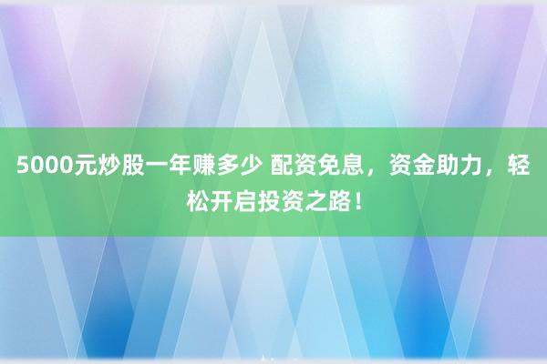 5000元炒股一年赚多少 配资免息，资金助力，轻松开启投资之路！